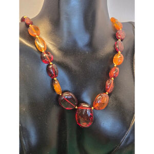 Vtg women's real amber necklace